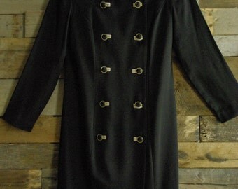 Vintage Wiggle Double Button Coat Dress Made in U.S.A. By Danny & Nicole-New York Size 6P Free Us Standard Shipping