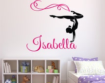 Gymnast Name Wall Decal - Personalized Name Wall Decal - Gymnastics Wall Decal - Dance Decal