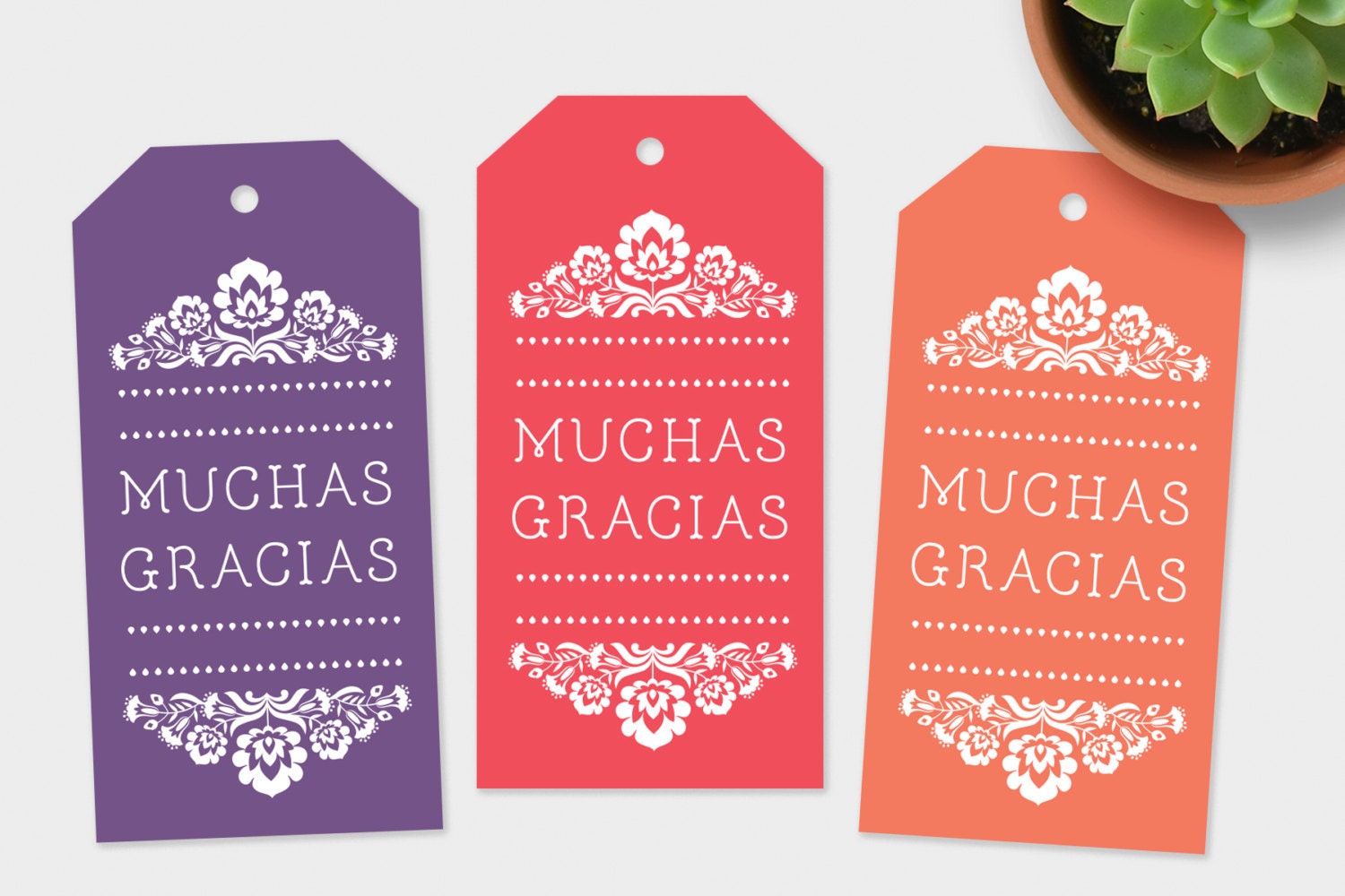 Muchas Gracias Tags Fiesta Gift Tags Sunset Colors