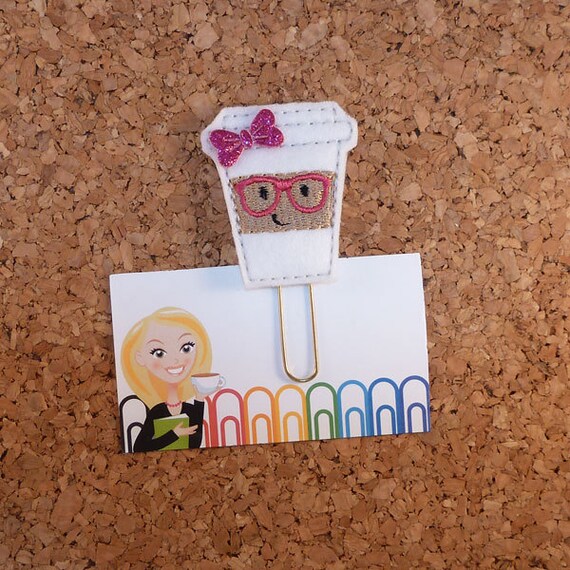 Felt GEEKY COFFEE Bookmark Paper Clip Coffee Cup