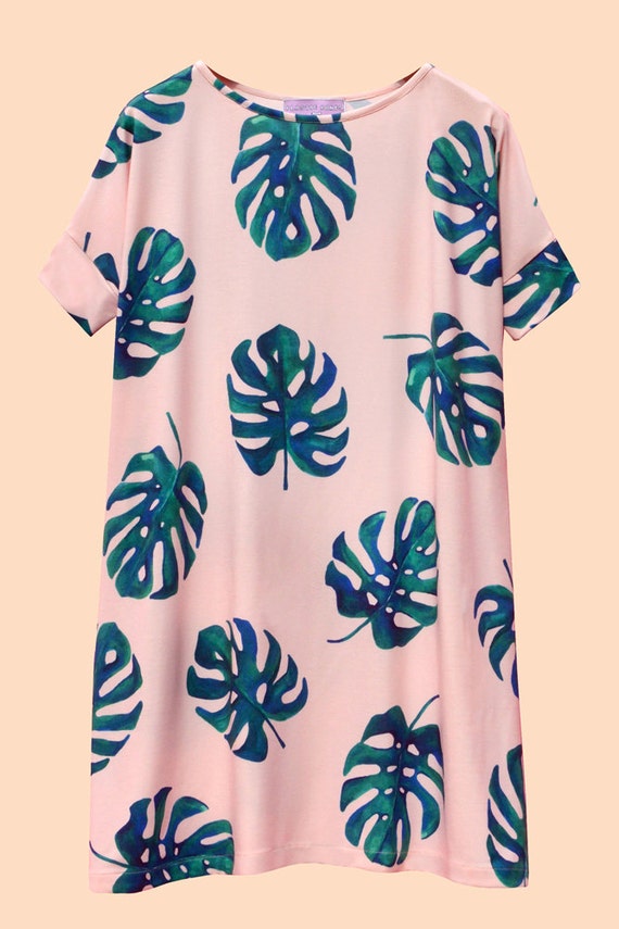 PINK MONSTERA dress
