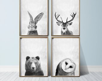 Nursery Wall Art Animal Print Art Woodland Nursery Decor Nursery Art Prints Nursery Prints Set Nursery Woodland Animals