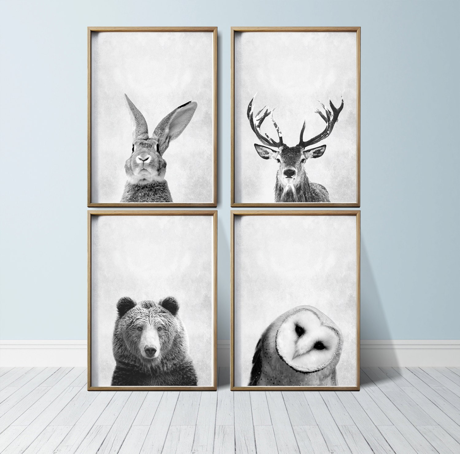 Nursery Wall Art Animal Print Art Woodland Nursery Decor