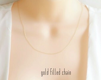 14k Gold Fill Chain Necklace, Simple Gold Chain Necklace, Simple Delicate Dainty Chain Necklace, Plain Chain Necklace, 14k Gold Filled Chain
