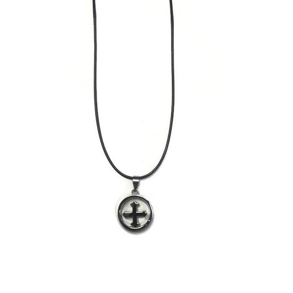 Silver Cross Pendant Necklace Simple Cord Necklace Charm