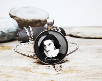 Coco Chanel necklace Chanel Signature French fashion designer Chanel pendant Coco Chanel Jewelry Inspirational Jewelry Wisdom Jewelry