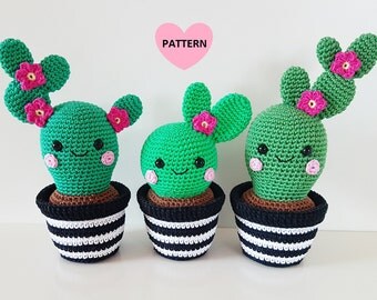 Cactus Friends PDF Pattern, amigurumi, crochet