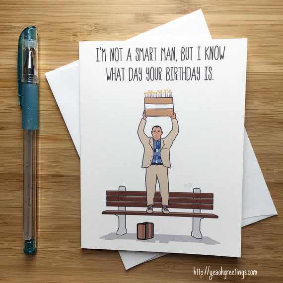 Forrest Gump Birthday Card Funny Birthday Card Forrest Gump