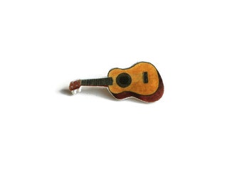 Ukulele Pin Badge, Musical Instrument Tie Pin, Tack, Brooch, Lapel Pin, Hat Badge, Musicians Gift
