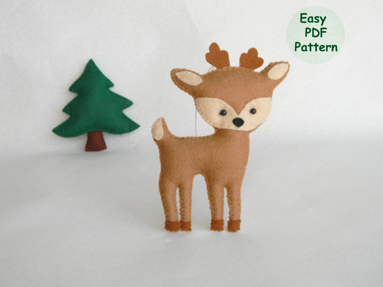 SALE Easy woodland animals pattern Hand Sewing Pattern DIY