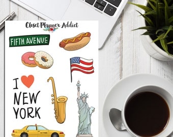 I Love New York Planner Stickers | Travel Stickers | New York Stickers | America Stickers | Wanderlust | Statue of Liberty (S-114)