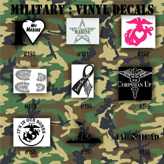 MILITARY vinyl decals 190-198 vinyl decal by CreativeStudio805