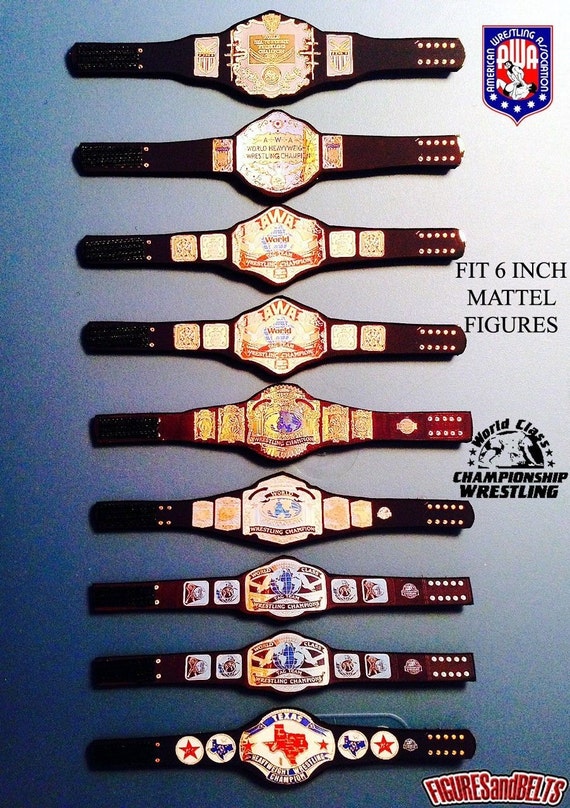 AWA & WCCW Custom Title Belts Set World Texas by FiguresandBelts