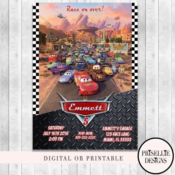 Cars Invitation Cars Birthday Invitations by PrisellieDesigns