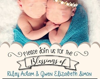 Baby Blessing Invite, LDS, Baby, Printable