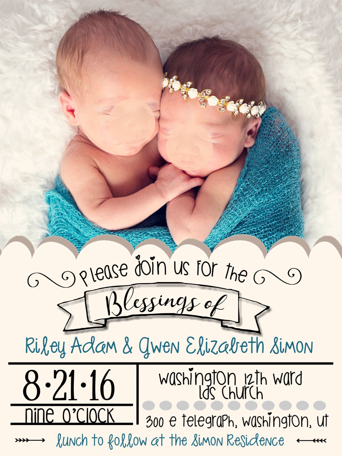 Baby Blessing Invite LDS Baby Printable
