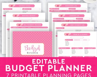 Budget planner printable - home finance binder - household financial budget, monthly budget, bills tracker, debt payoff, expense tracker