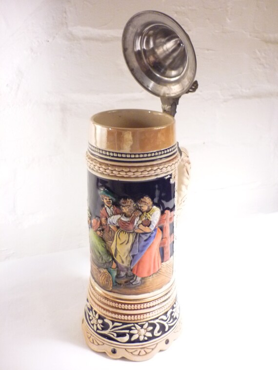 REDUCED Vintage German Musical Beer Stein with Pewter lid