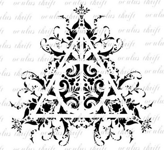 Download Harry Potter Deathly Hallows Damask Cut File by OculusThrift