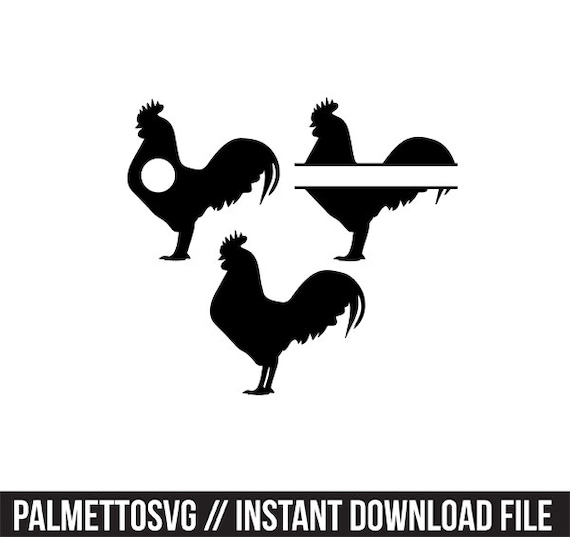 Download rooster monogram frame svg dxf file instant download
