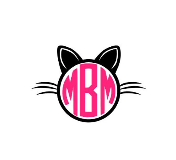 Cat monogram decal