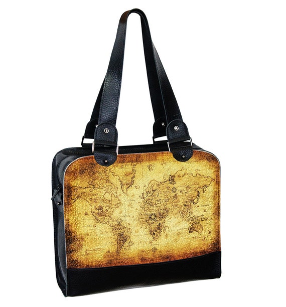 Leather Handbag Old World Map Bags and purses by DevaysMakerBags