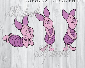 Piglet SVG Cutting file, Disney Vinyl design, heat transfer png, svg, eps, dxf files for Silhouette, Cricut