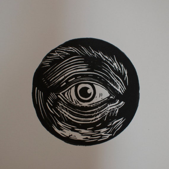 Seeing Eye Handmade Lino Print