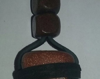 Orange Goldstone Stone Necklace