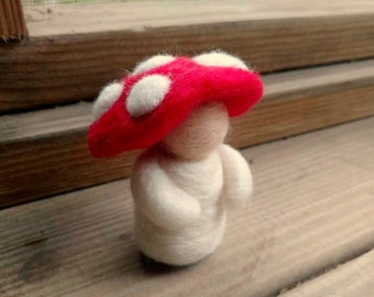 Toadstool Friend (Waldorf-Inspired & Needle-felted)