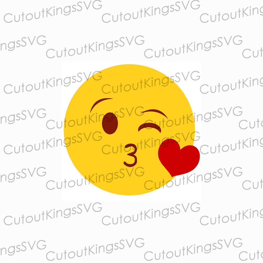 Download Kiss Emoji SVG & EPS Files For Cutting Machines by CutoutKingsSVG