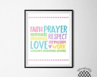 LDS Family Proclamation -- "Successful Families" subway art -- 8x10 download