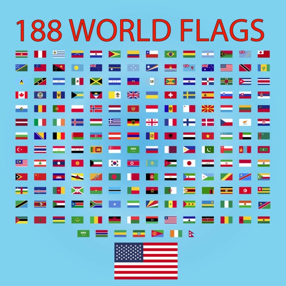 World flags SVG cutting file Flags 188 countries by PrintShapes