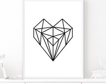 Popular items for geometric heart on Etsy