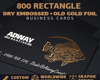 800 pcs gold foil embossed business cards - old looking, LUX