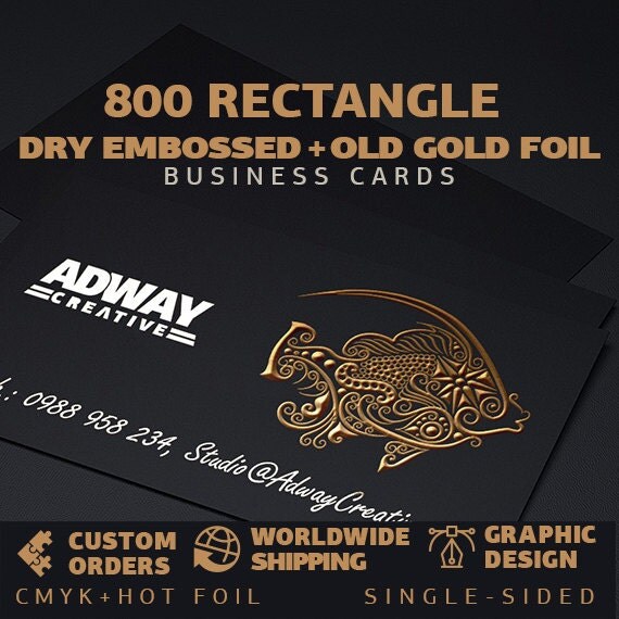 800 pcs gold foil embossed business cards old looking LUX