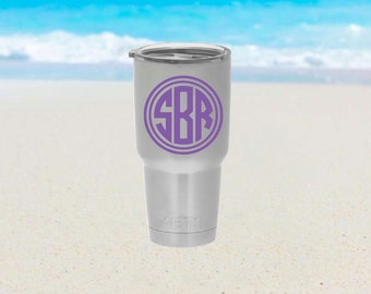 Personalized Yeti Cup Monogram Decal - Yeti Monogram Sticker