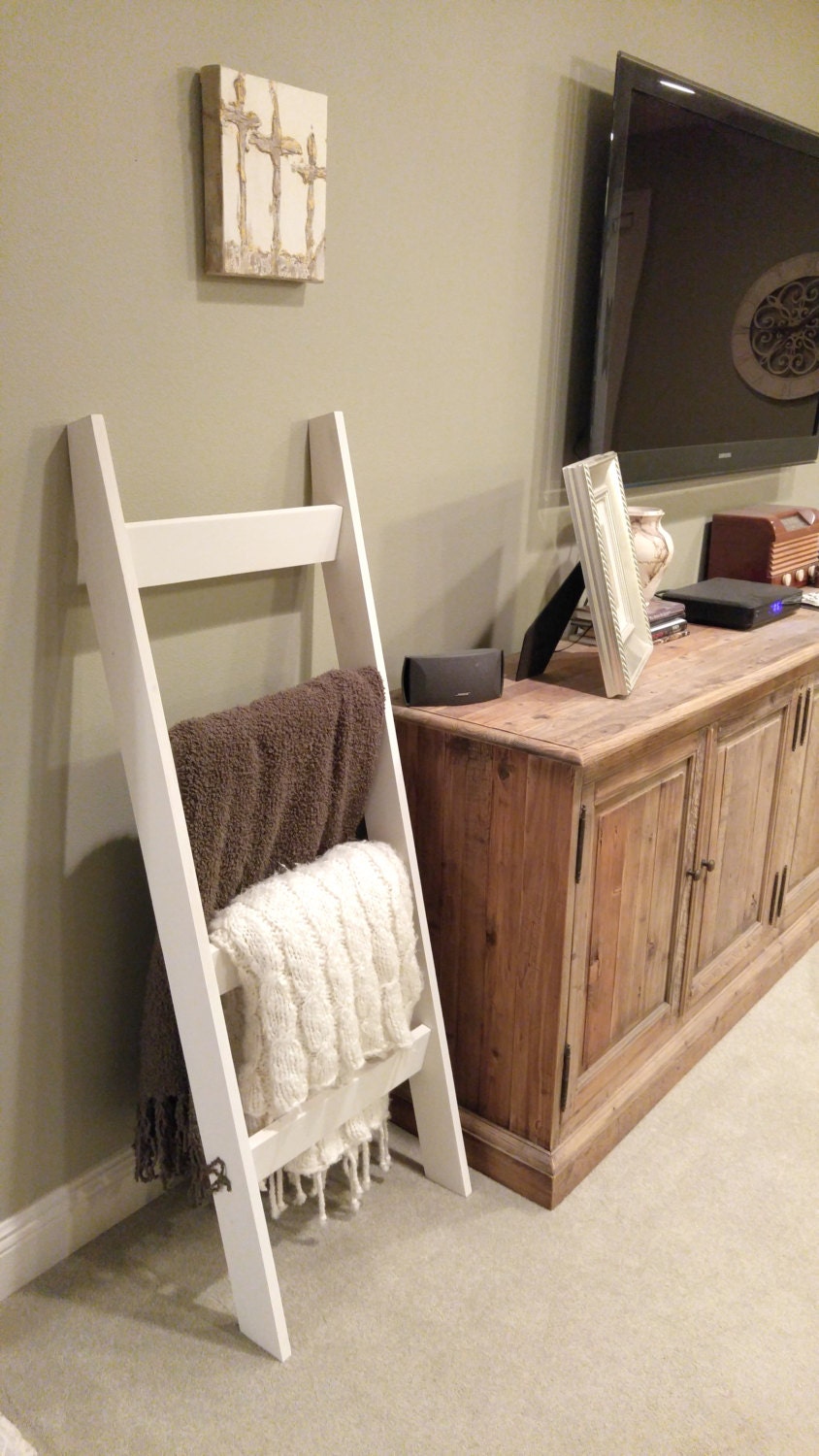 Wood Quilt Ladder with 4 rungs Quilt Storage and Display