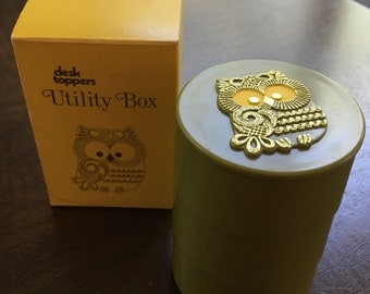 Owl Desk Top Utility Box, Stackable Utility Box, Desk Organizer, Office Supply Organizer
