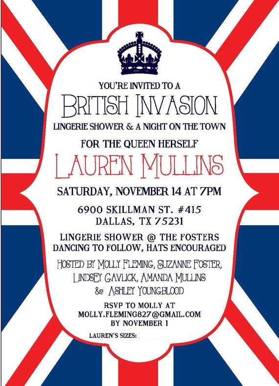 Items similar to A British Invasion Party Invitation on Etsy