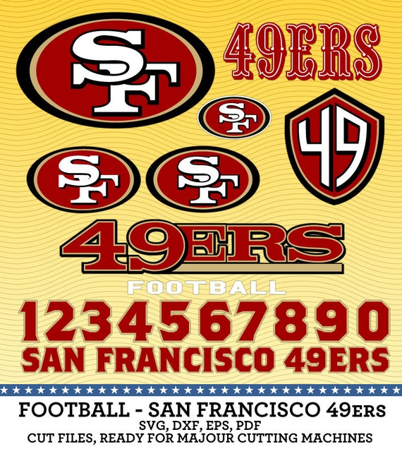 San Francisco 49ers Football Logo Numbers. SVG by SVGsilhouetteDXF