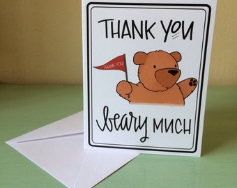 Items similar to BEAR: Thank you beary much (single) on Etsy