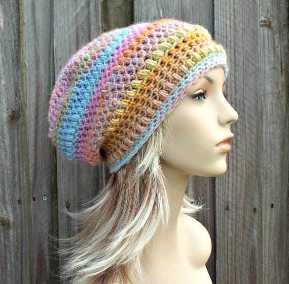 Crochet Hat Womens Hat Penelope Puff Stitch Slouchy Beanie