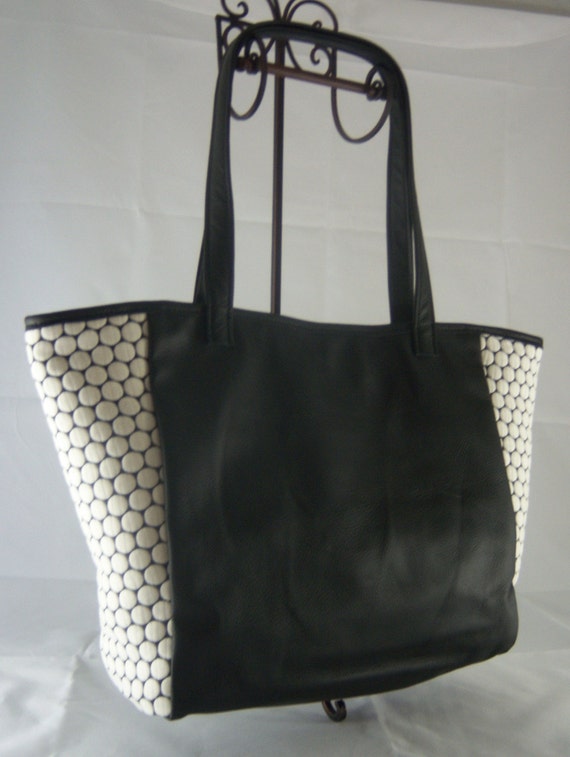 Extra Large Black Leather Tote Bag