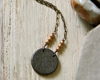 Modern wooden circle necklace/minimalist neklace/simple necklace/statement necklace/boho jewelry. Tiedupmemories