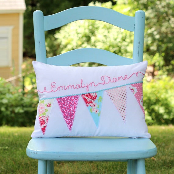 Shabby Chic Pillow Personalized Pillow Cover Pastel Nursery