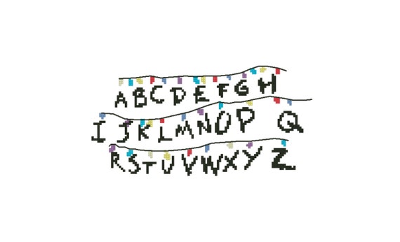 Stranger Things Cross Stitch Alphabet Wall by StitchyLittleFox