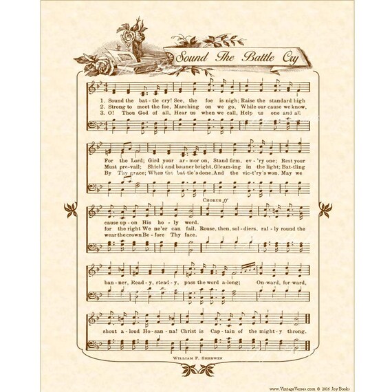 Sound The Battle Cry Hymn Wall Art Custom Christian Home