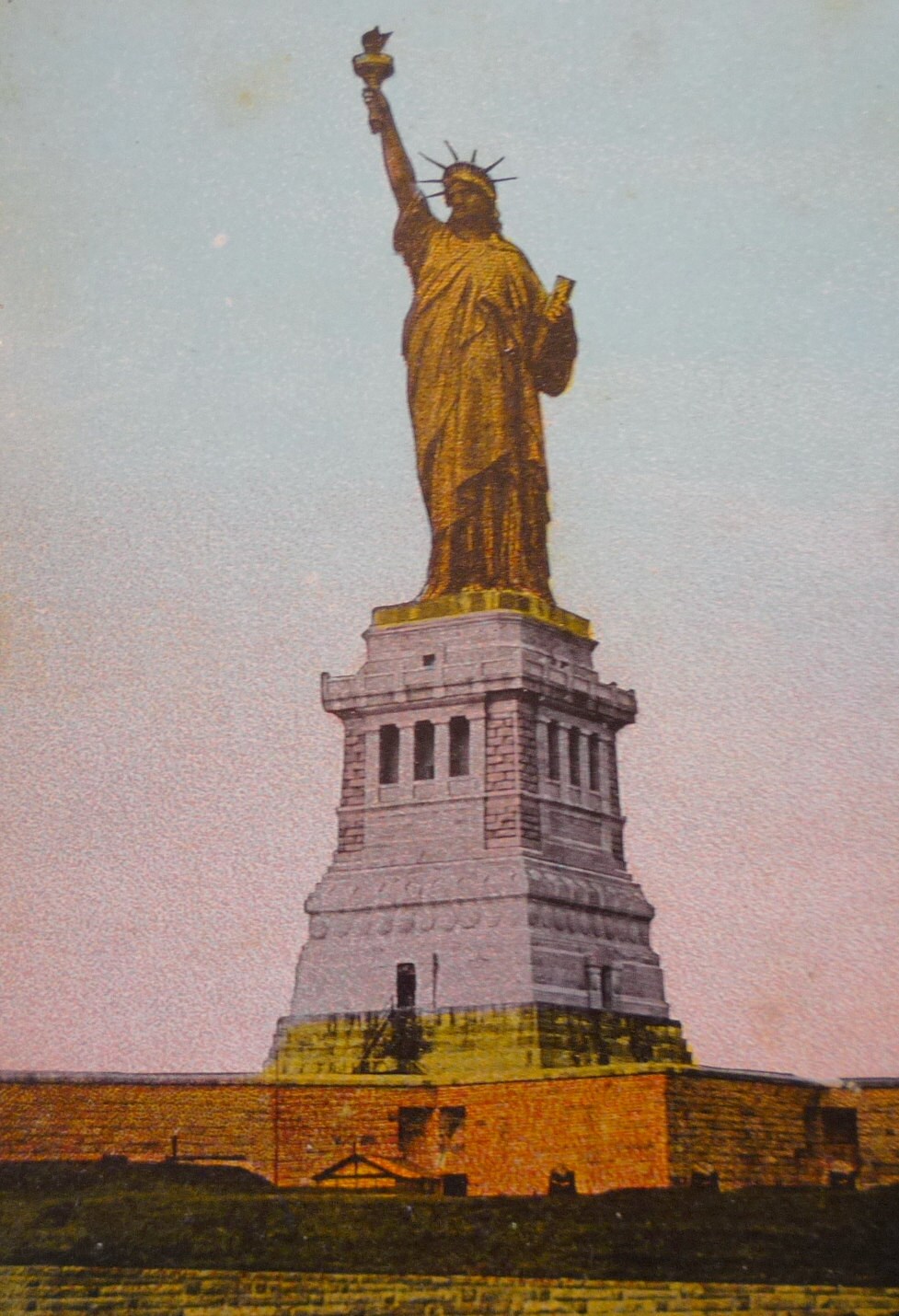 Vintage Postcard Statue of Liberty 1910 original Summer in