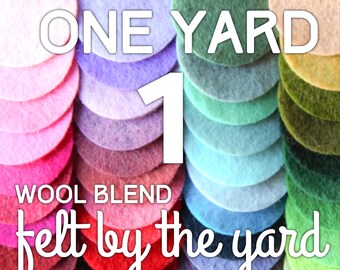 Felt by the Yard - One (1) Yard of Wool Blend Felt- 36" x 36"